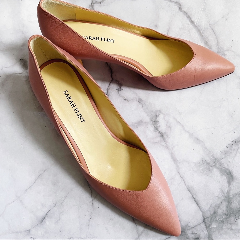 Sarah Flint Pink Perfect Emma Pumps Pointed Toe Block Heel 41